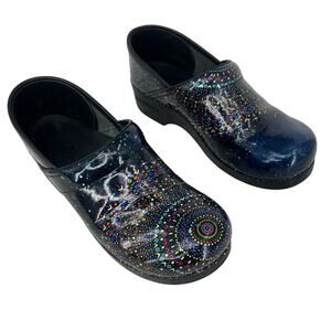 Dansko shoes 41 professional twin tranquility slip on patent leather clogs blue